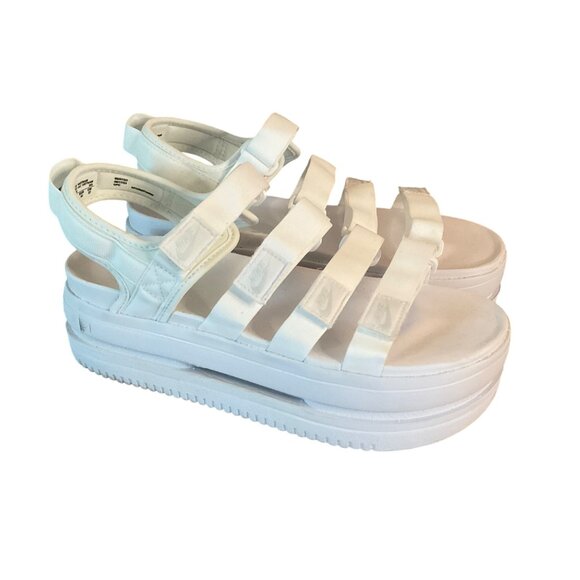 Nike White hook & loop Strap Platform Sandals For Women  Size 10 US - Picture 1 of 10